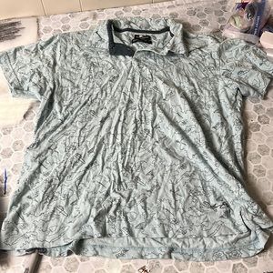 Marc Ecko Large Blue Graphic Short Sleeve Doodle Polo